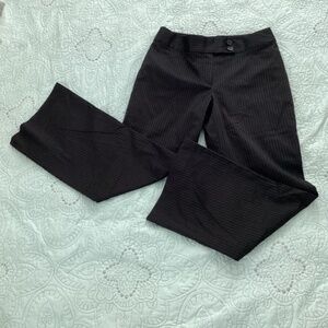 WHBM, NWT, sz 8, pinstriped black trousers, wide leg, front zipper, two buttons